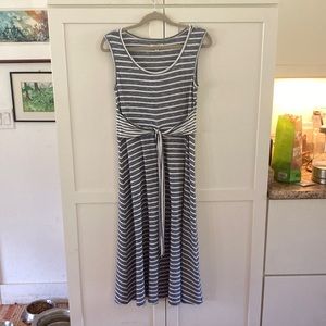 Pale Blue & White Striped Sleeveless Dress; Size S